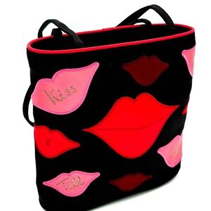 Lulu Guinness "Kiss and Tell" Satin handle bag purse